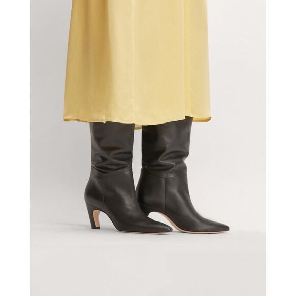 Everlane The Knee-High Banana Heel Boot in Black Leather sz 7 Women's Pull-on - Picture 2 of 16